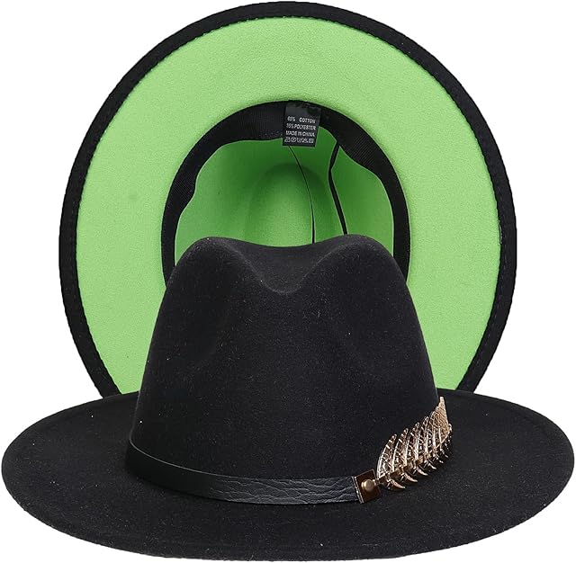 JK Home Womens Mens Classic 1920s Gatsby Fedora Hats, Patchwork Two Tone Wide Brim Panama Roaring Jazz Cap