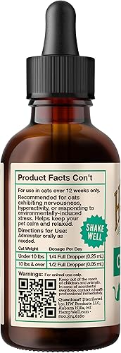 Miniatura 4 de Hemp Well Aceite calmante para gatos  Ayuda en el alivio del estrés y problemas de comportamiento, alivia la ansiedad, calma y relaja a tu mascota,