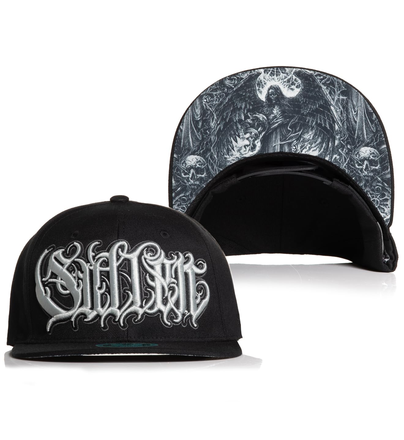Sullen Art CollectiveSullen Men's Demonic Angels Graphic Tattoo Lifestyle Adjustable Flatbill Snapback Hat Black