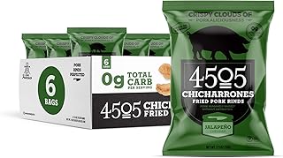 4505 Meats, Jalapeno Cheddar Chicharrones, Fried Pork Rinds, 2.5 Ounce B...