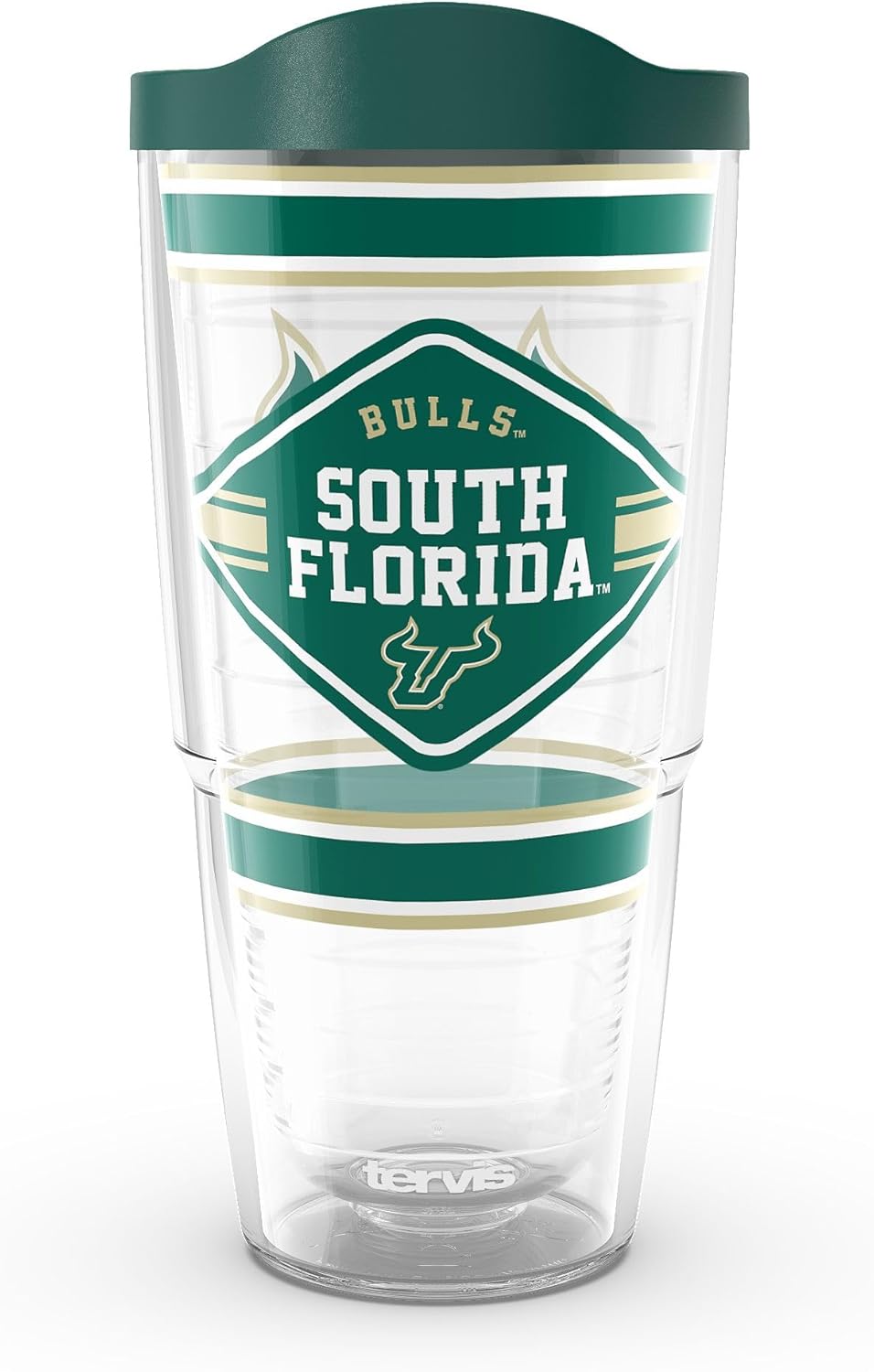 Tervis USF Bulls - First String Made in USA Double Walled Insulated Tumbler Travel Cup Keeps Drinks Cold & Hot, 24oz, Classic