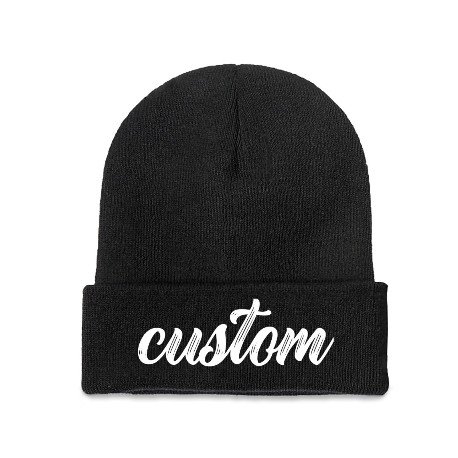 Custom Beanie Hat Personalized Winter Knitted Hat Add Design Your Own Text/Logo/Image Beanie