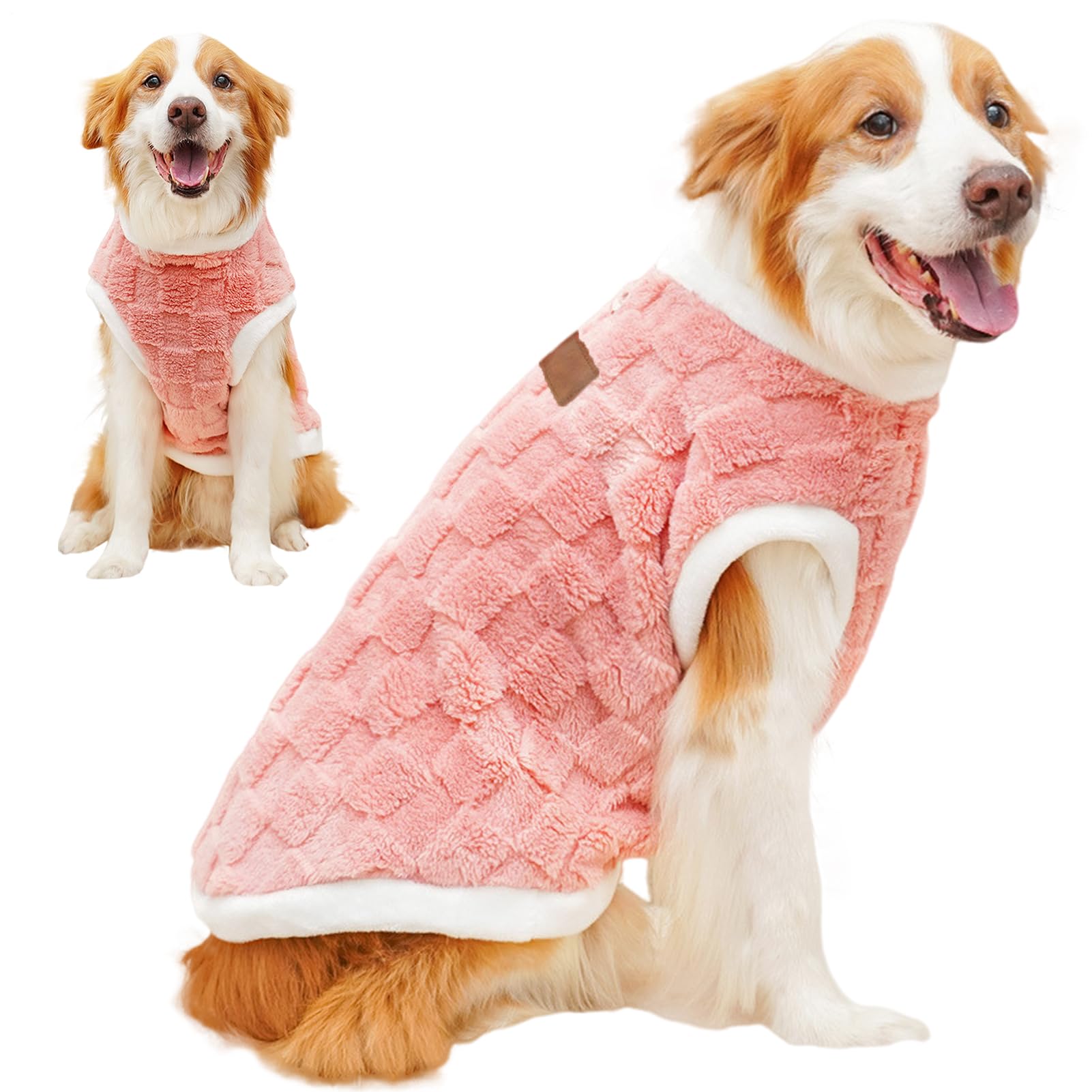 Dog Plush Fleece Vest - Dog Cold Weather Coats, Animal Plush Clothes, Winter Warm Comfortable Outfit, Cute Puppy Jacket, Pet Apparel, Windproof, For Medium Large Dogs Cats Pets Cold Weather M-2XL