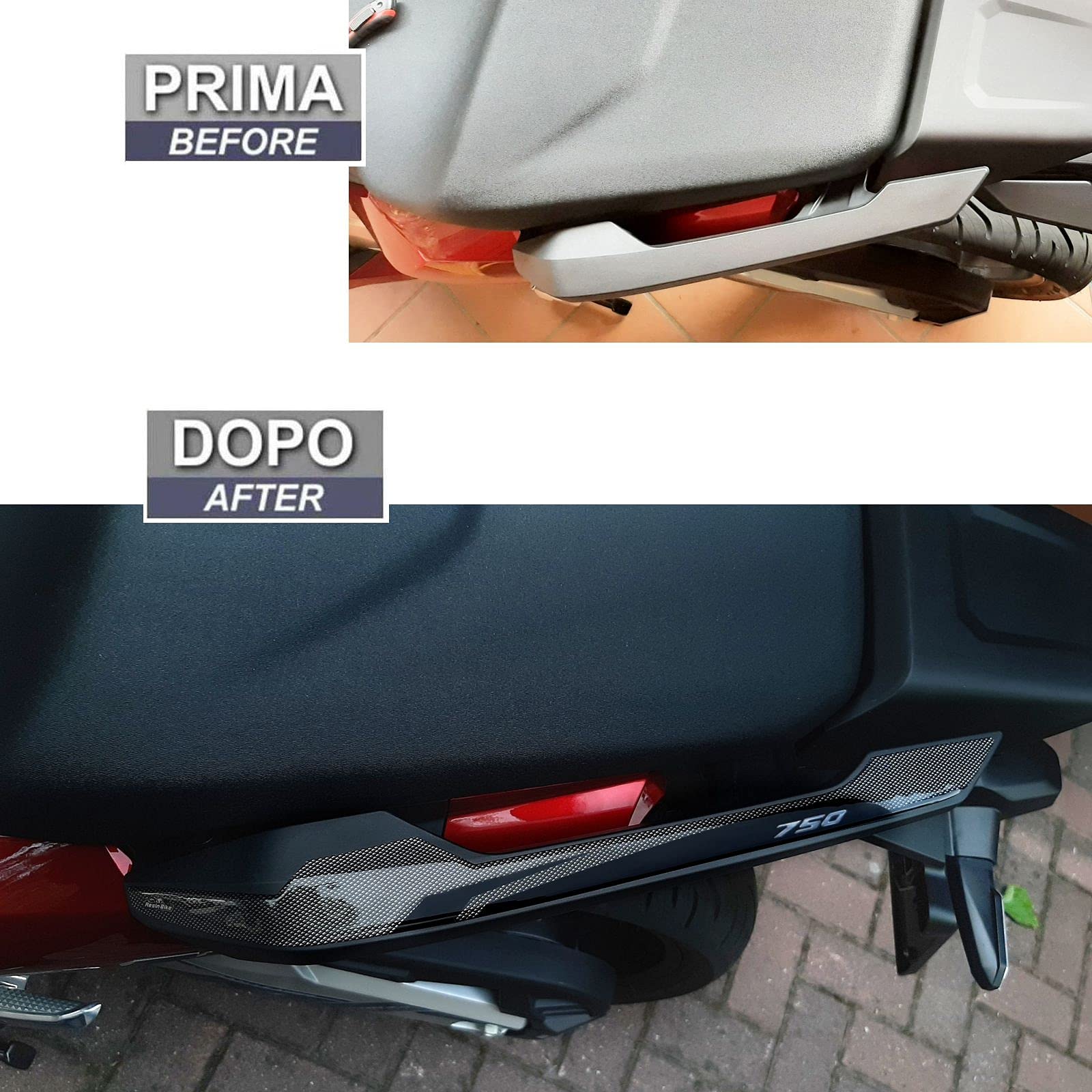 Resin Bike Adesivi Moto Compatibile con Honda Forza 750 2021-2024. Protezioni Maniglie Passeggero da Urti e Graffi. Adesivi Resinati con Effetto 3D Made in Italy