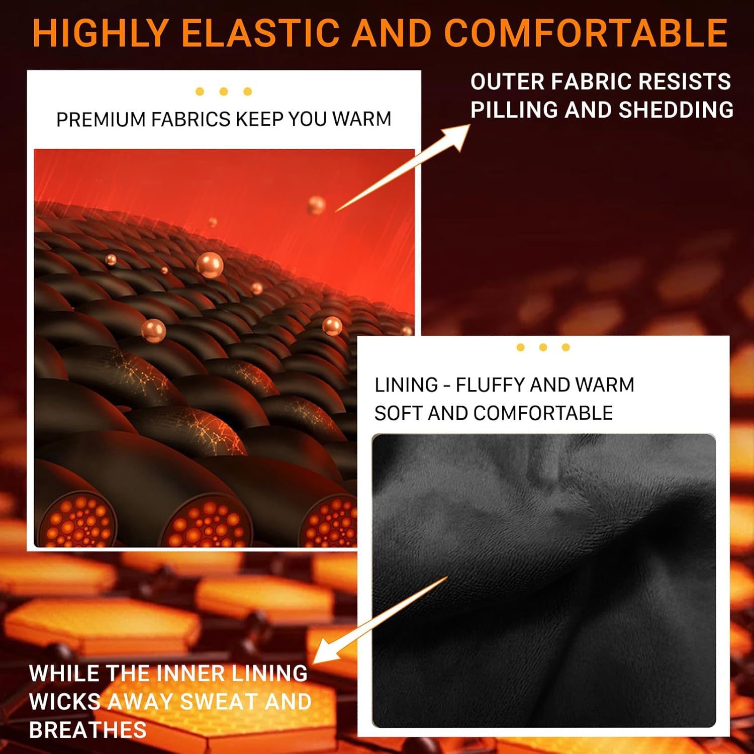 Heated Thermals Underwear Set for Men with 2 Quickly-Charging Batteries, Heated long Johns Shirts and Pants (Women, M) - Image 3