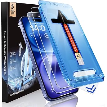 MAGIC JOHN Pack of 2 for iPhone 16 Screen Protector Easy Installation