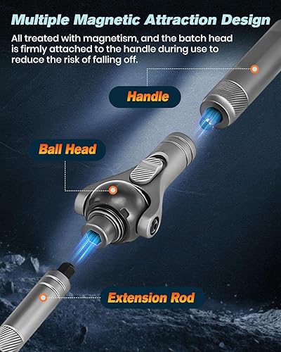 Miniatura 4 de Saker Juego de destornilladores magnéticos mejorados kit de herramientas de destornillador de trinquete 40 en 1 con mango de junta de bola de 180 -