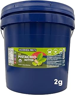Pistachio Butter - Organic, Raw, 100% Pistachio (272 Ounce - 17 Pound - 2 Gallon) - Perfect for Dubai Chocolate Bar Desserts with Kataifi or Savory Creations - Unsweetened, California-Grown
