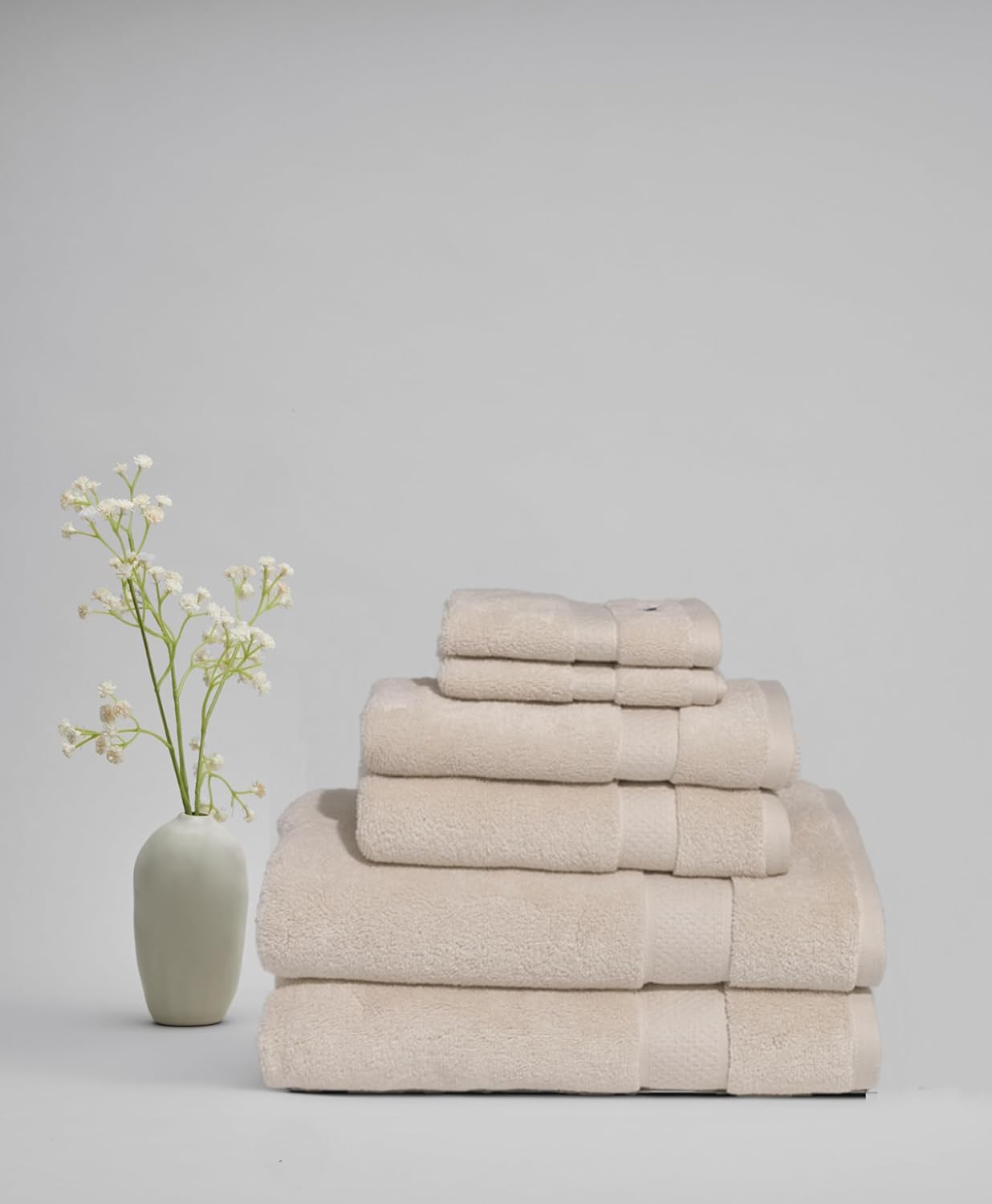 Signature Solid Towel Sets Navy Cotton 6-Piece 6 Piece Set Towel, solid themed, for Men and Women, OEKO-TEX Certified Confidence