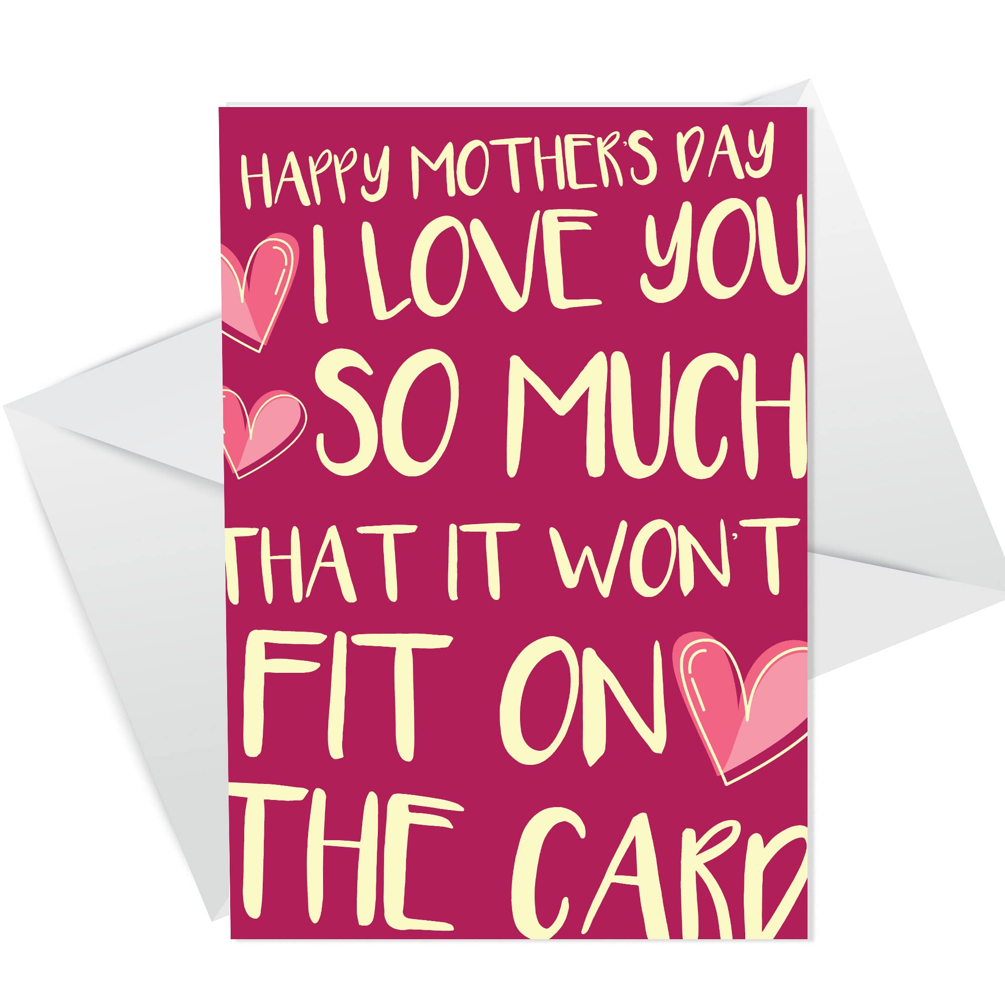 RED OCEAN Funny Mothers Day Card With Envelope - Mum Card From Daughter - Mother's Day Card From Son - Funny Cards For Mum