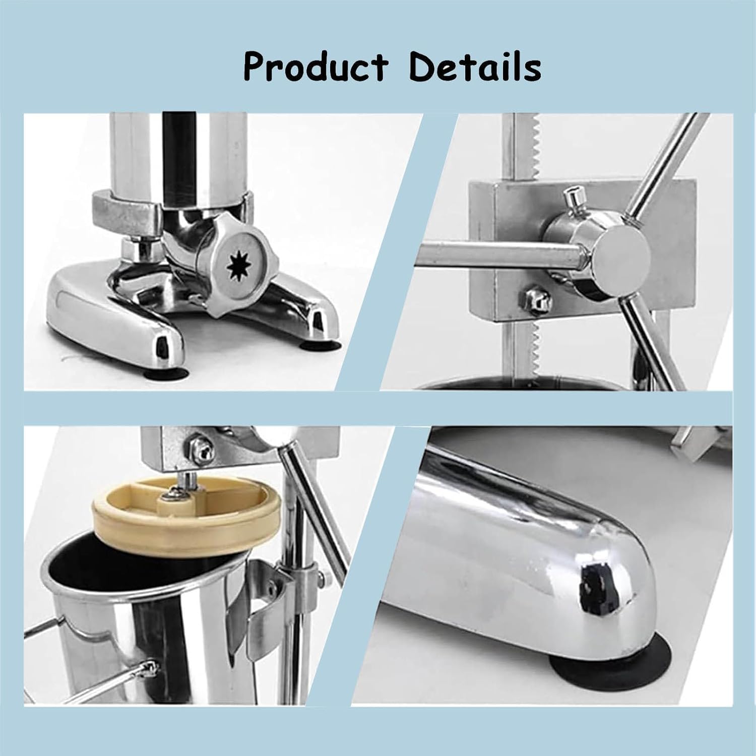 Spanish Donut Machine,Manual Churro Maker,with 1pcs Apron & 5 Molds & 4 Pairs of Gloves,Stainless Steel Material,Suitable for Cake Shops/Coffee Shops/School Restaura,3L