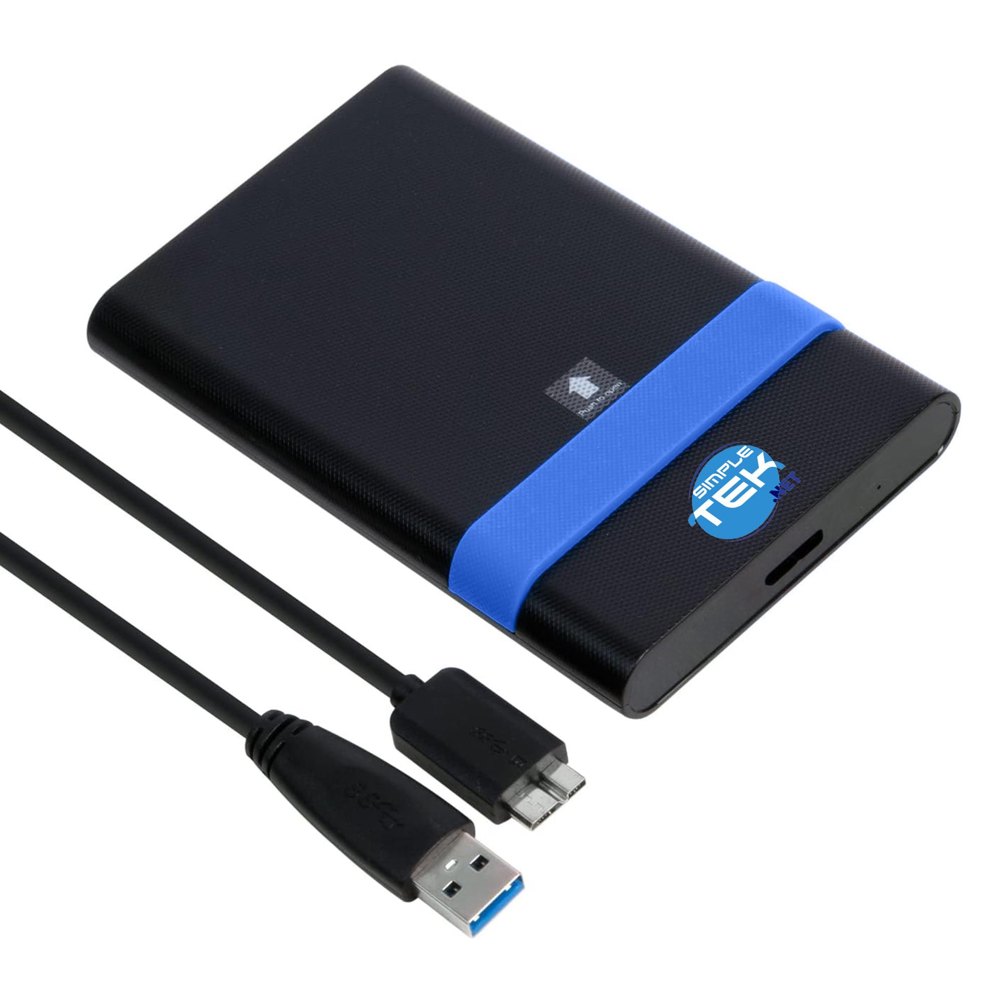 SIMPLETEK - Festplatte 1TB SATA III + Externes Gehäuse 2,5" USB 3.2 Gen1, GS-15U3, 20cm Kabel, 6Gbps (Generalüberholt)