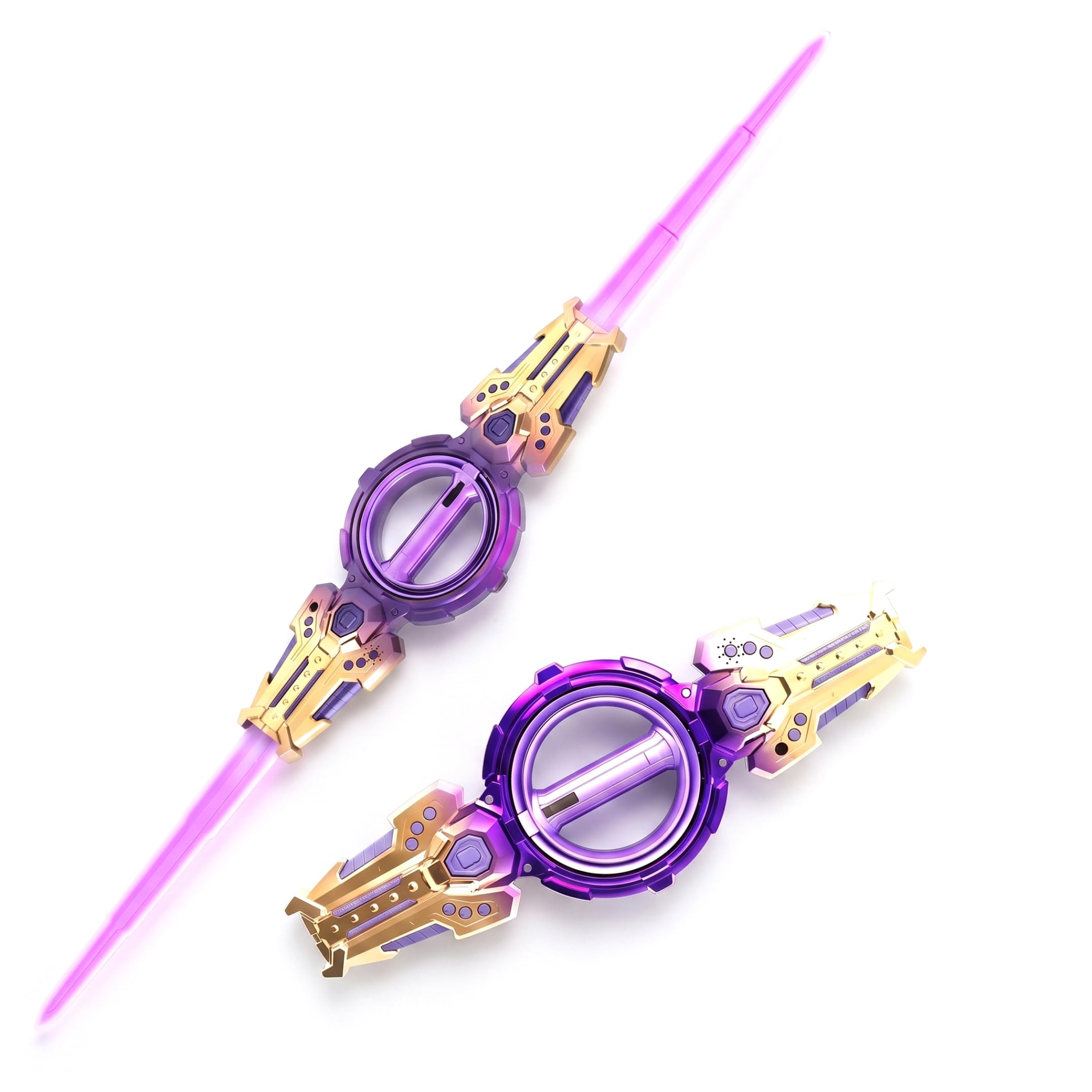 PithCogent LED Sword|Lightsaber, Light up Sword with One-button Retractable Blade & 360° Rotating Handle, Light Saber With Sound, Spark & Colorful Lights – Purple