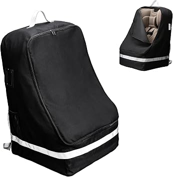 Car Seat Travel Bag Compatible with Nuna, Infant Car Seat Travel Bags for Graco, Large Padded Car Seat Backpack for Airplane, Easy to Store, Black