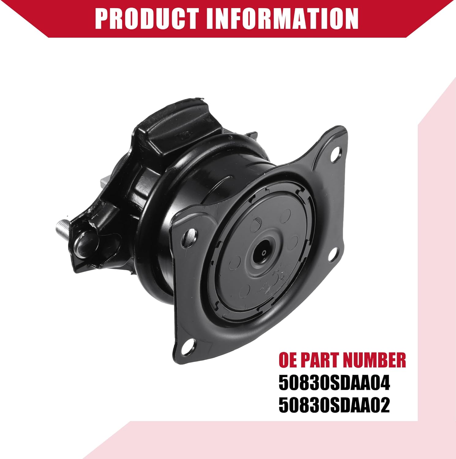 No.50830SDAA04/50830SDAA02 Front Engine Motor Mount for Honda Accord EX LX 2.4L 3.0L 2003-2007 / Front/Durable Metal / 1 Pcs Black
