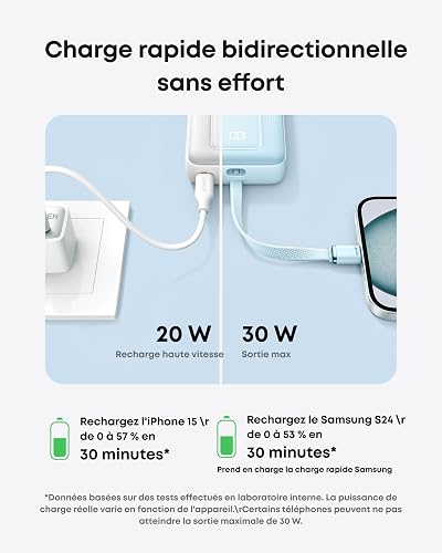 Anker Zolo Power Bank, 10,000mAh 30W High-Speed Portable Charger with Built-In USB-C Cable, Fast Charging Battery Pack for iPhone 17/17 Air/17 Pro/17 Pro Max/16/15 Series, Galaxy, iPad, and More - 7