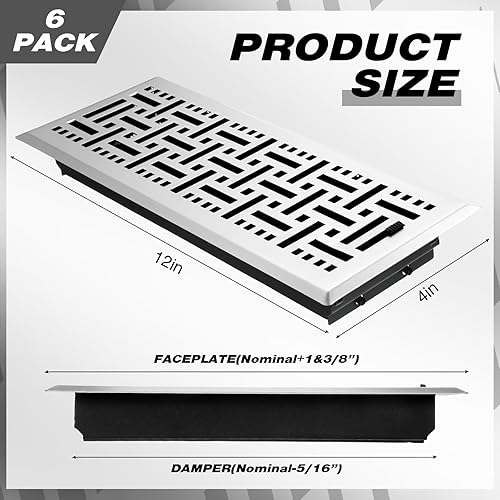 Miniatura 3 de Rejilla de ventilación resistente para el suelo, cubiertas de ventilación de piso, cubierta de metal para registro de calor con acabado a prueba de