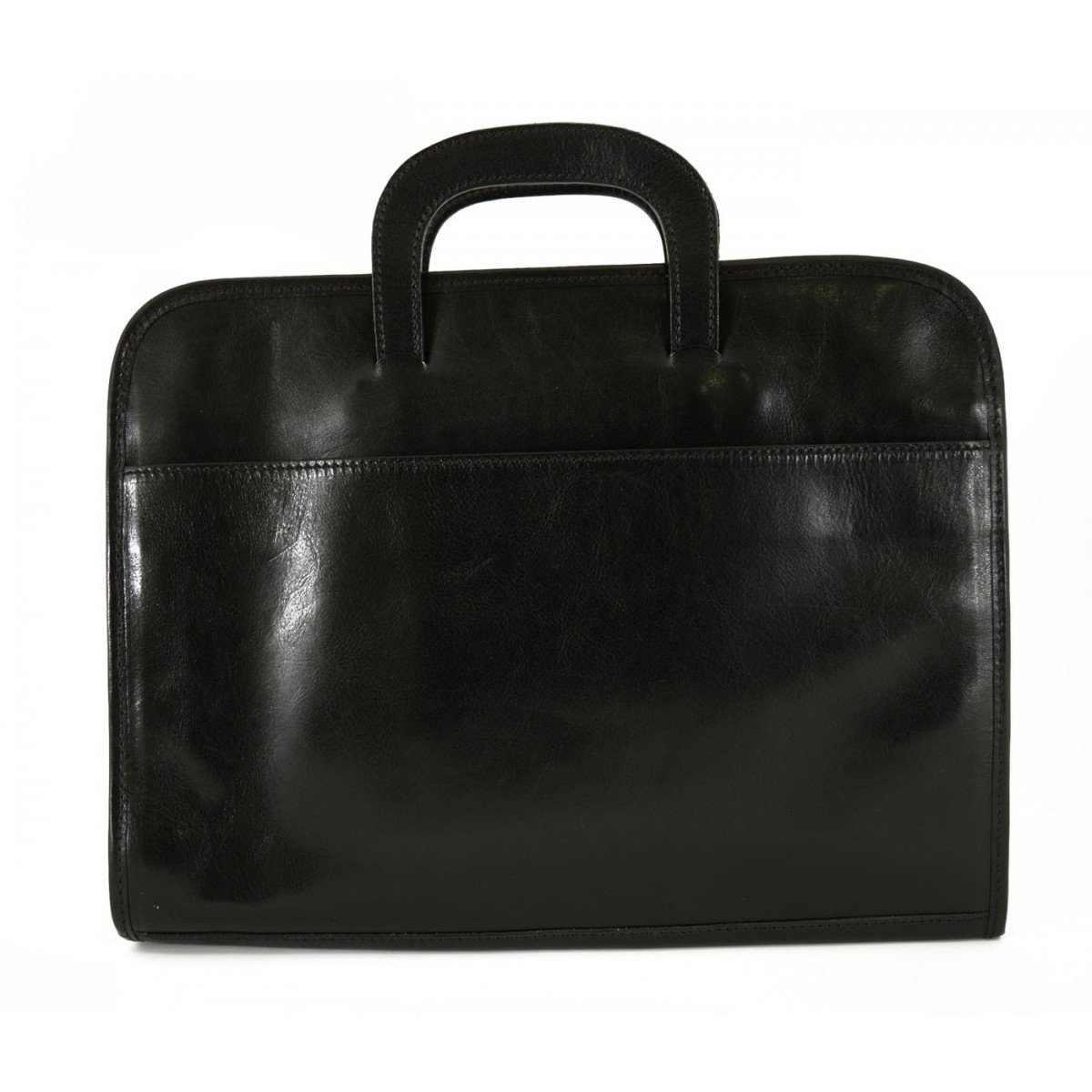 Portadocumenti A4 In Vera Pelle 3 Scomparti Colore Nero - Pelletteria Toscana Made In Italy - Business