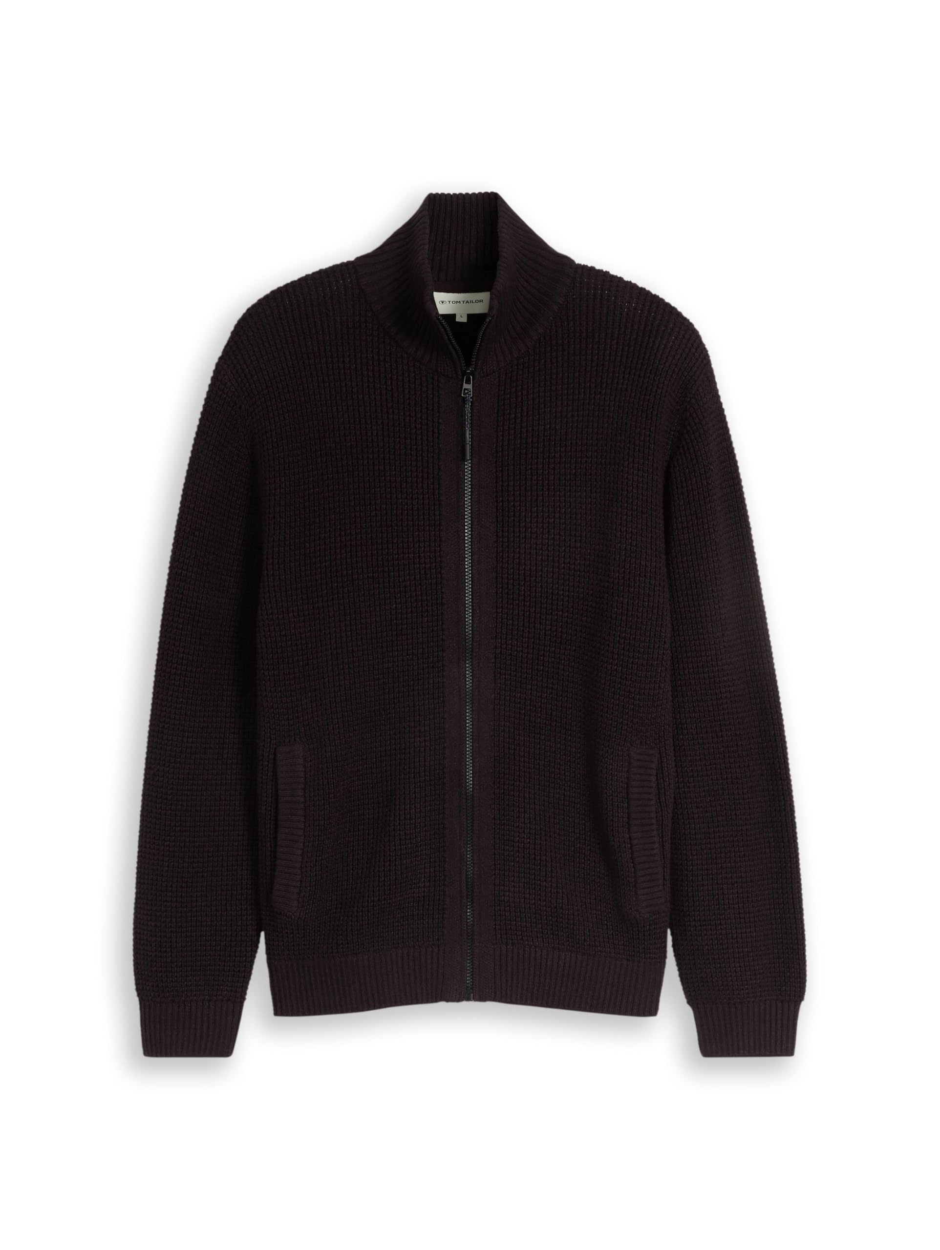 Tom Tailor GmbH Men's 1054164 Cardigan with Cotton, 41423 - Plum Base Mouline, L