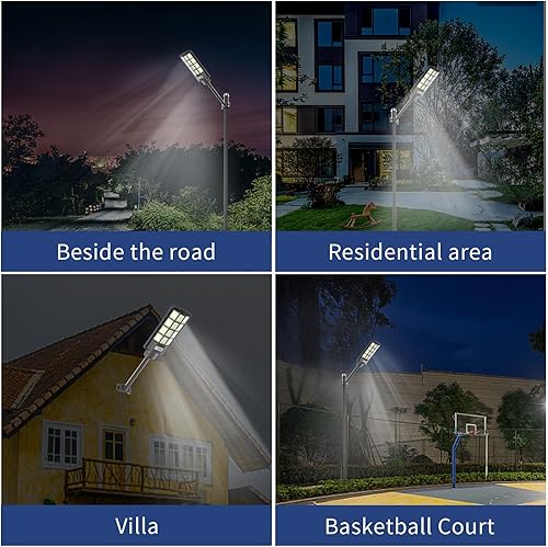 Miniatura 5 de Luz solar de calle para exteriores, 800 W, 100000 lm, sensor de movimiento, luces de inundación IP67 impermeables para estacionamiento, patio,