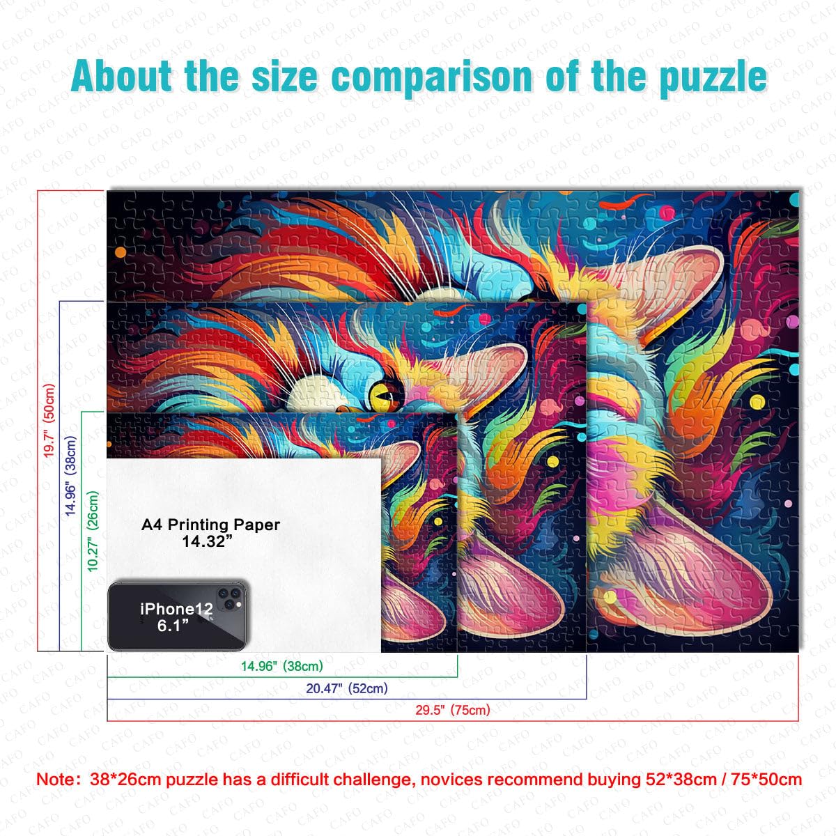 Puzzle Adulto 2000 piezas Dibujo Fantasía Gato Juguete Juego Intelectual 27.56 pulgadas x 39.37 pulgadas es ideal como regalo para toda la familia