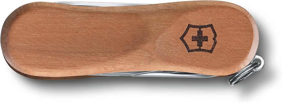VICTORINOX 0.6421.63 Executive Wood 81 Swiss Army Knife, Multi-functional Knife, Trekking, Hiking, Wavy Blade Scissors, Nail File, Swiss Multi-Tool with 5 Functions