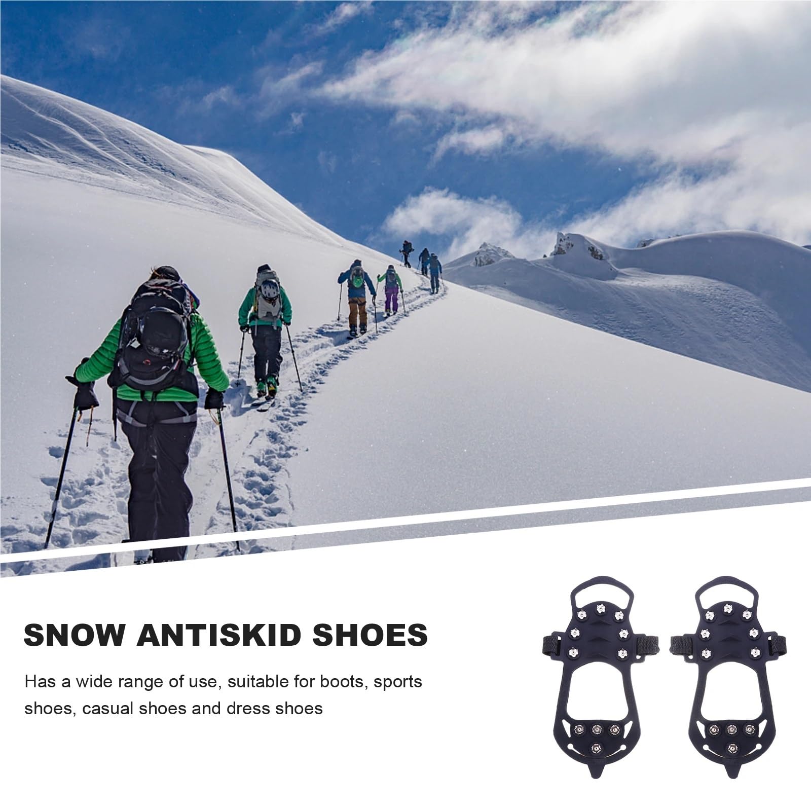 Steigeisen 2Pcs Antislip Ice Cleats Shoe Grips for Boots Sports Outdoor Winter Crampons Lightweight Nonslip Tools für Wanderschuhe