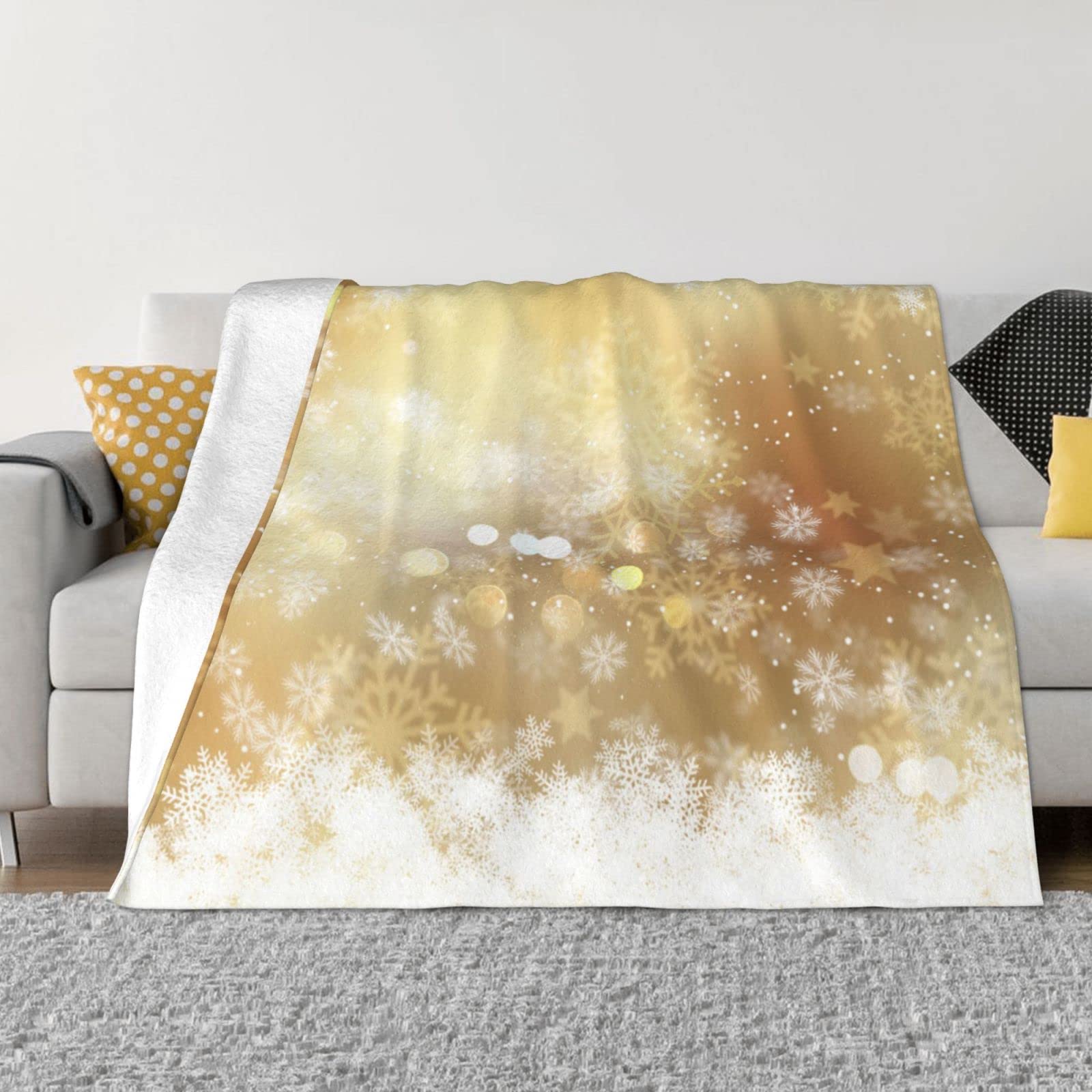 Couverture chaude de Noël plaid en flanelle anti-boulochage douce pour canapé et extérieur 152cm