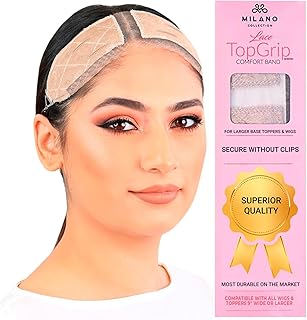 Original Lace Top Grip, Glueless Velvet No Slip Wig Grip Headband, Wig Stay Band for Comfort & Security. Wig Hair Band, Lace Wig Grip Band, Lace Wig Cap, Wig Toppers for Women, Large, Beige