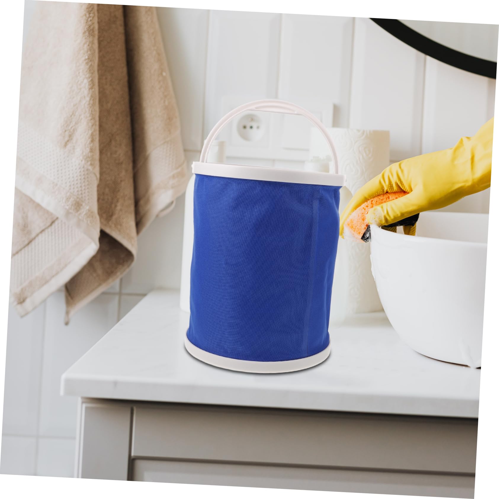 DOITOOL Faltbarer Wasserbehälter mit Griff Tragbarer Camping-Eimer aus Canvas-Material für Outdoor-aktivitäten Reisen und Picknicks