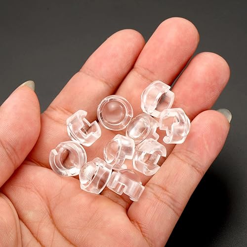 Miniatura 5 de PATIKIL Lente convexa LED de 0.512 in, 15 unidades de ángulo de haz de 45 grados, lente condensadora óptica convexa LED para cámaras infrarrojas,