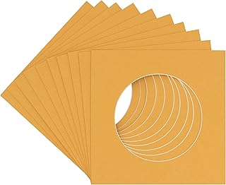 CountryArtHouse Topaz Orange Acid Free 20x20 Circle Picture Frame Mat with White Core Bevel Cut for 16x16 Pictures - Fits 20x20 Frame - Pack of 1 Matboard
