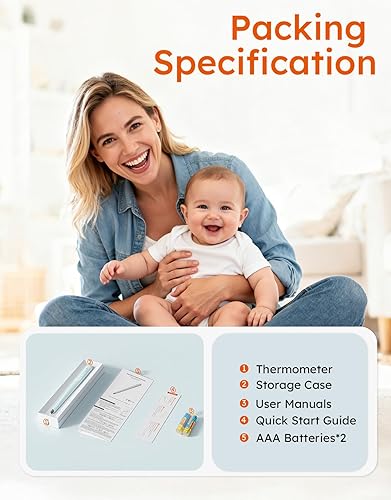 Miniatura 9 de Termómetro BBLOVE para adultos y niños, termómetro oral de precisión de grado médico para adultos, termómetro digital de lectura rápida con pantalla