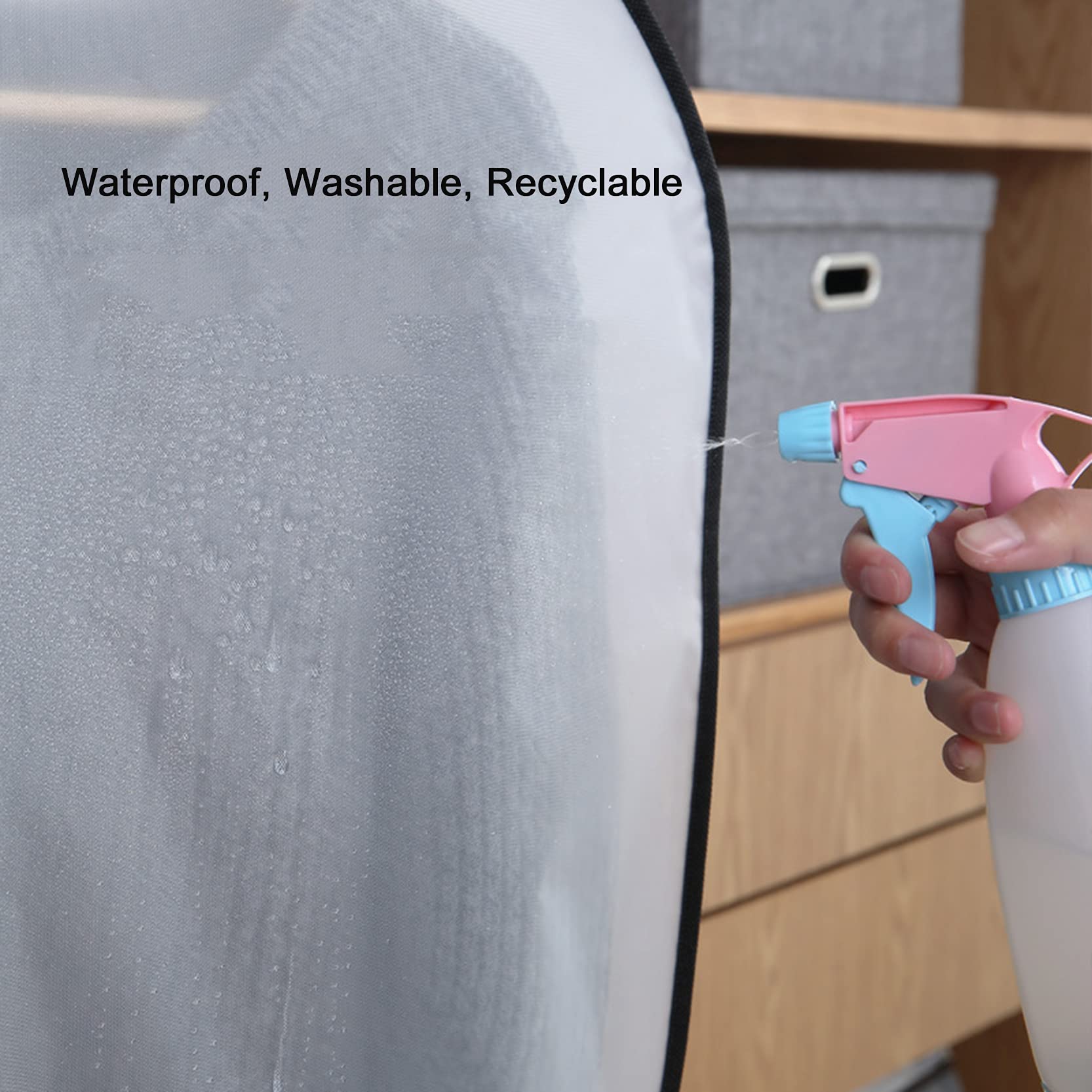 Fundas para Ropa con Cremallera,Fundas para Ropa Translúcidas A Prueba De Polilllillas, Paquete De 10,Bolsa De Ropa Lavable A Prueba De Polvo para Almacenamiento En El Armario,White-60x120cm