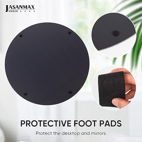 Miniatura 7 de JASANMAXMIRROR Plato de espejo redondo de 10 pulgadas juego de 12 bandejas para espejos redondos centro de mesa redonda de borde redondo para