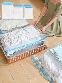 9 Pcs Compression Bags for Travel,3 Size Space Saver Bags(No Pump Needed) | Vacuum Seal Storage Bags for Clothes, 20x14 Inches, 20x16 Inches, 24x16 Inches