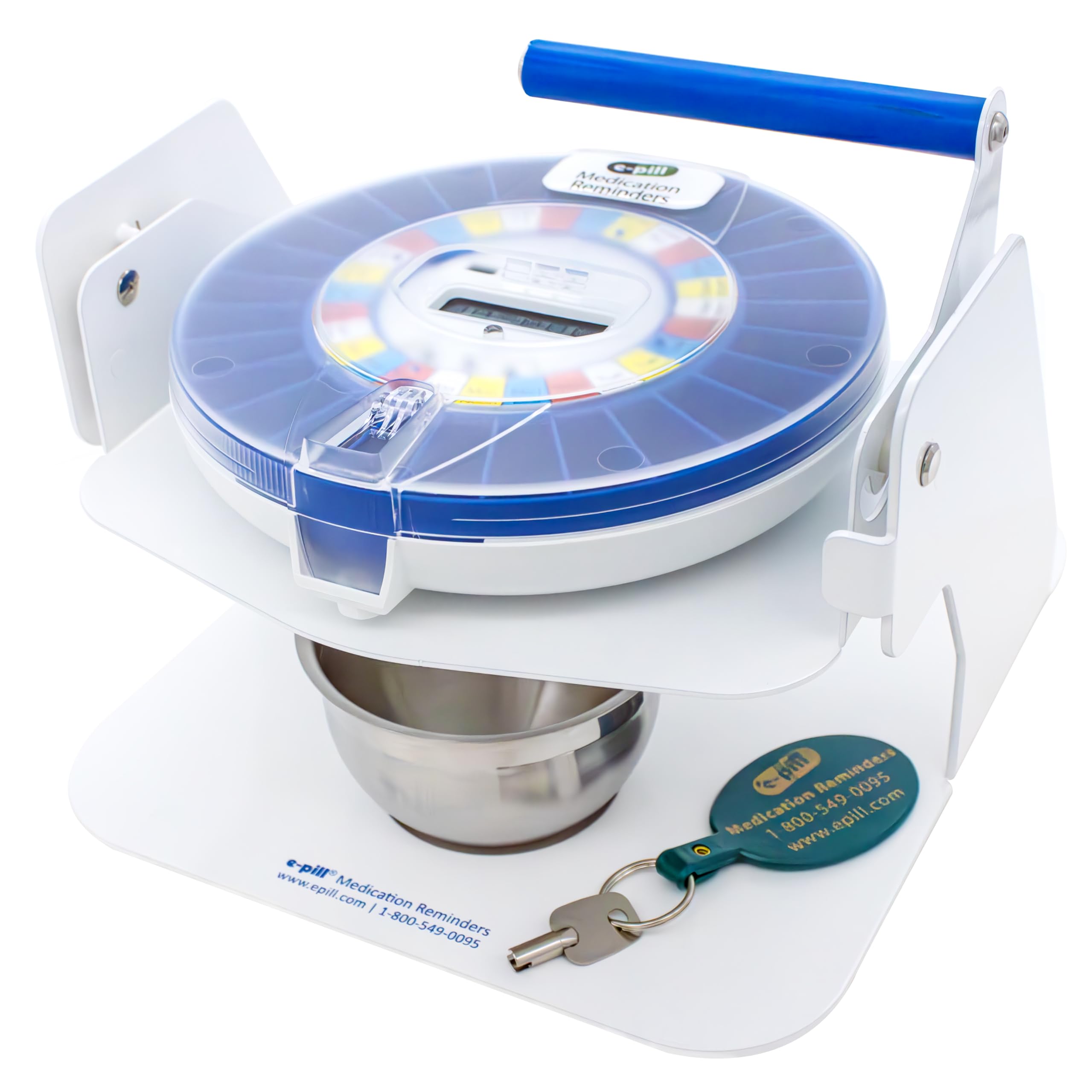 e-Pill MedTime Station Pro - Advanced Locked Automatic Pill Dispenser - Clear Lid