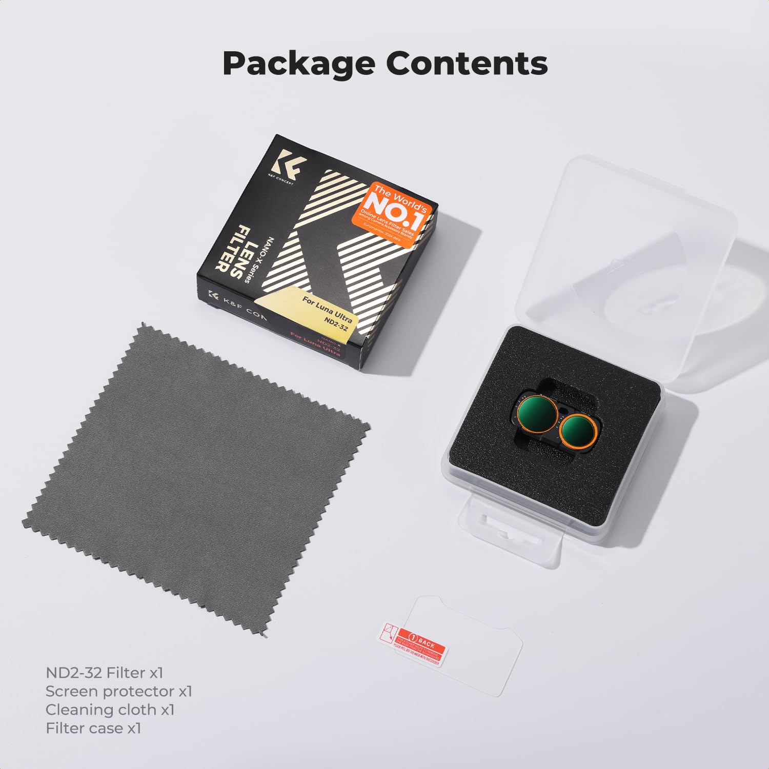 K&F CONCEPT Zmienny zestaw filtrów ND2-32 kompatybilny z Insta360 Luna Ultra, filtr VND z mocowaniem magnetycznym, ograniczone ograniczniki (od 1 do 5 przystanków), filtry o neutralnej gęstości
