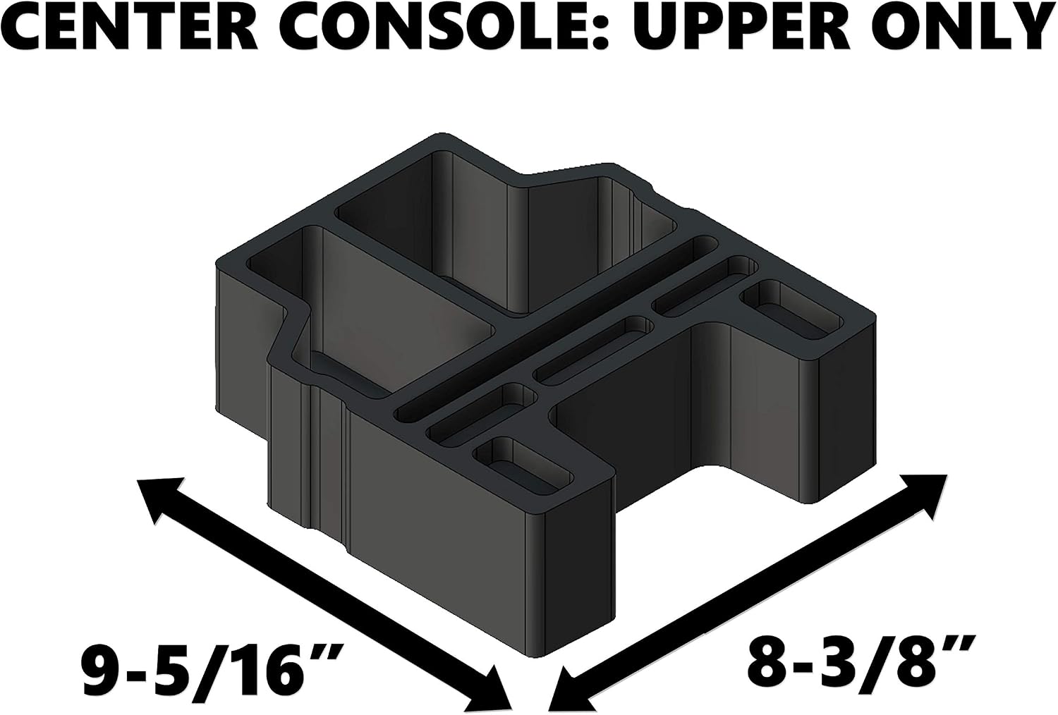 Red Hound Auto Center Console Organizer 1 Piece Upper Armrest Only Foam Insert Compatible with Chevrolet GMC Silverado Sierra 1500 2500 2015 2016 2017 2018 Black Fold Down Console Only