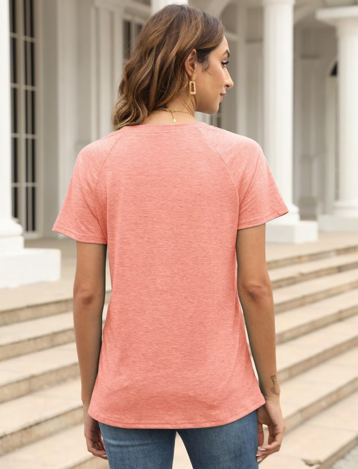 EADINVE Women Crewneck Daisy Print Short Sleeve T-Shirts Summer Faith-Hope-Love Tees Loose Fit Graphic Tops 2026 - Image 5