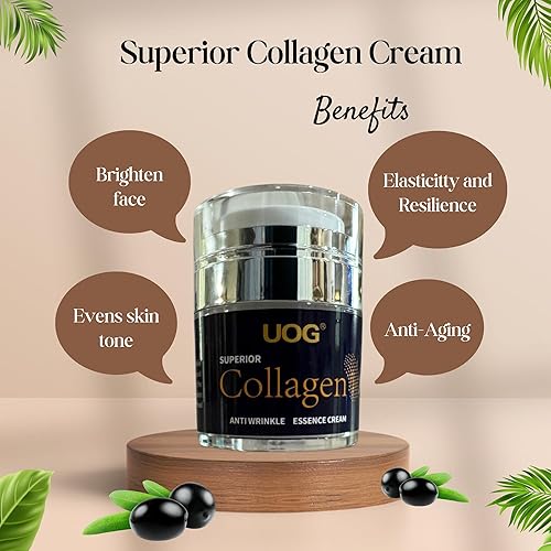 Miniatura 7 de UOG (United One Collagen Complex - Esencia antiarrugas para cara y cuello. Hidratante reafirmante y levantador. Hidratante y suavizante día a noche