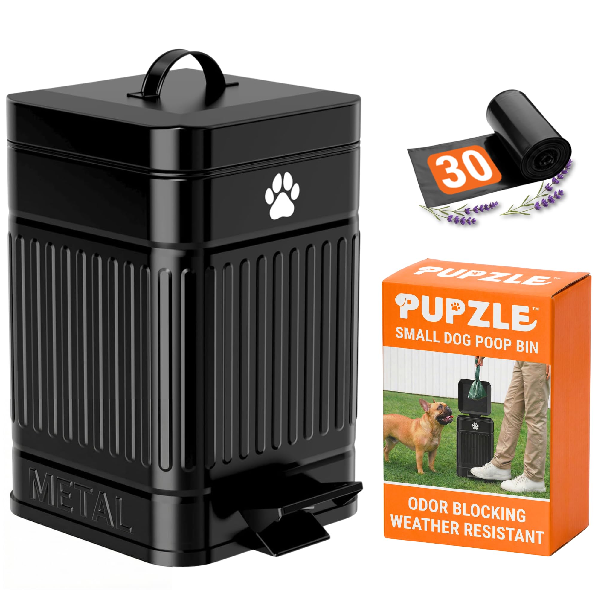 Amazon.co.jp: Pupzle 小型犬用うんちゴミ箱 外側用 1.3ガロン 金属製