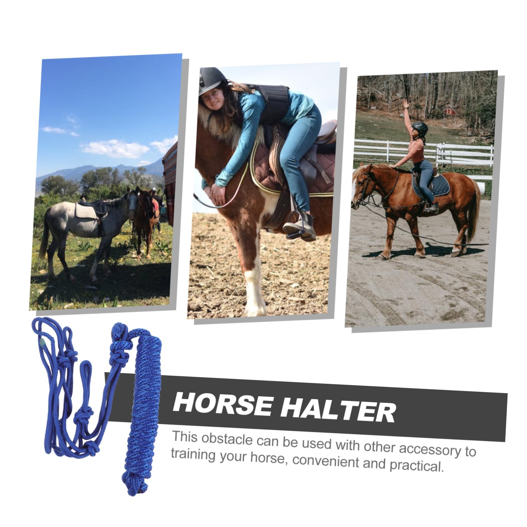 Cabestro De Cuerda Tejida para Caballos De Exterior Accesorio De Entrenamiento Profesional para Montar y Practicar Animales