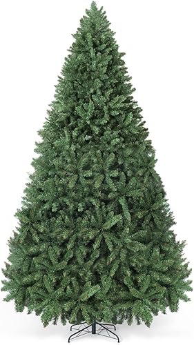 CAPHAUS Árbol de Navidad artificial de 9 pies de abeto Dunhill de alta calidad con 4026 puntas de rama incluye soporte de metal árbol de Navidad