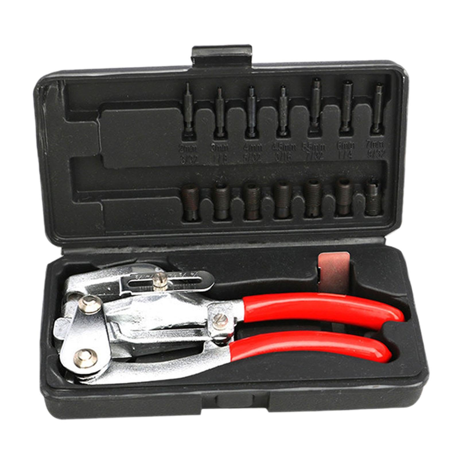 Zestaw do dziurkowania 16 szt. matryc 2 mm – 7 mm, wytrzymały, ergonomiczny uchwyt