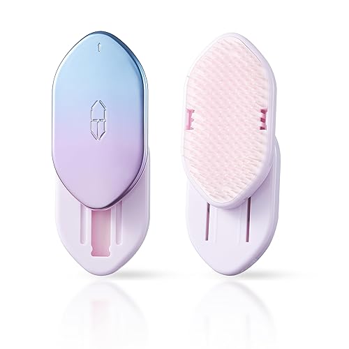 Miniatura 5 de Peine de extensión de cabello 6D, cepillo antienredos para cabello húmedo y seco, desenredante para todo tipo de cabello (rosa)