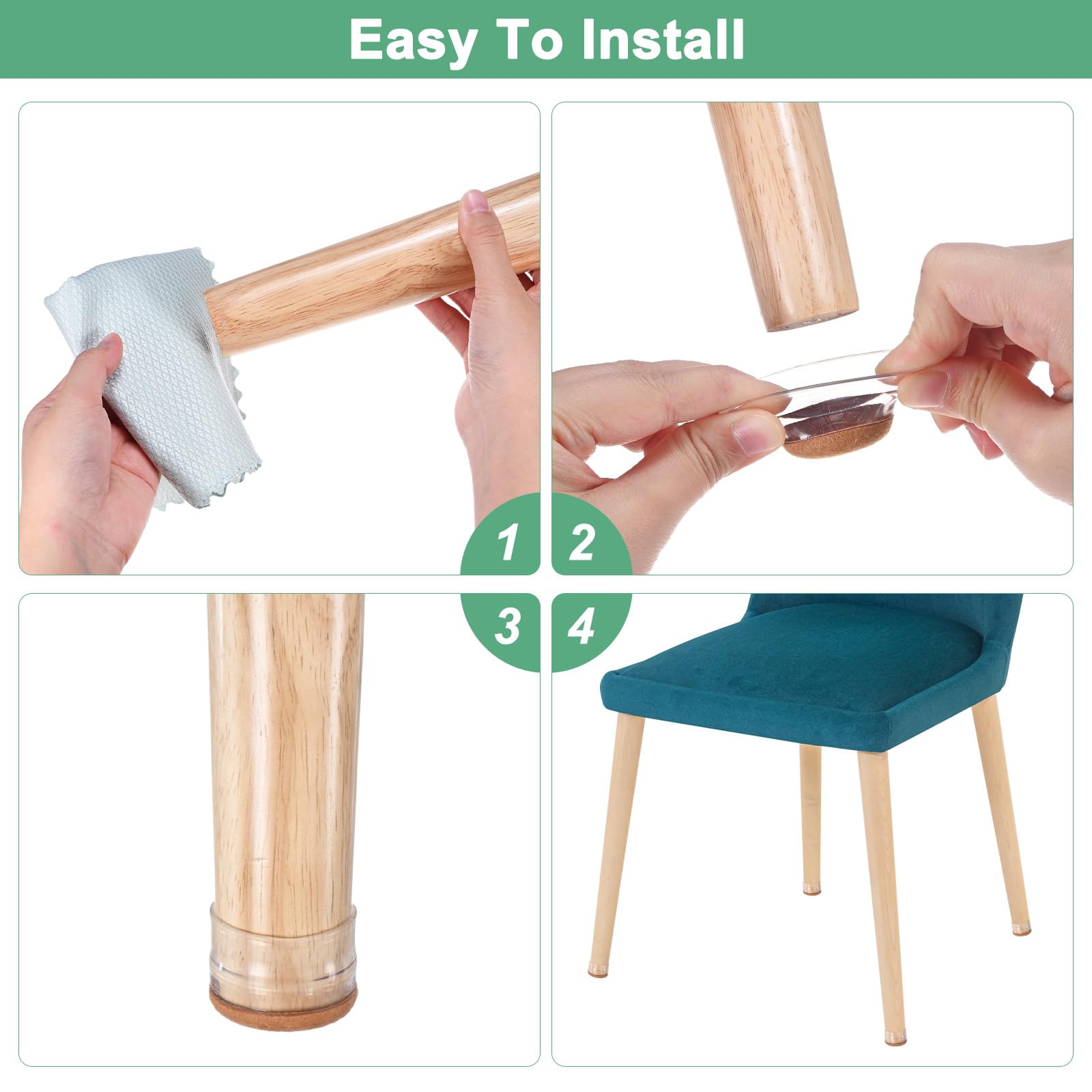 M METERXITY 32-Pack Chair Leg Floor Protectors - Image 4