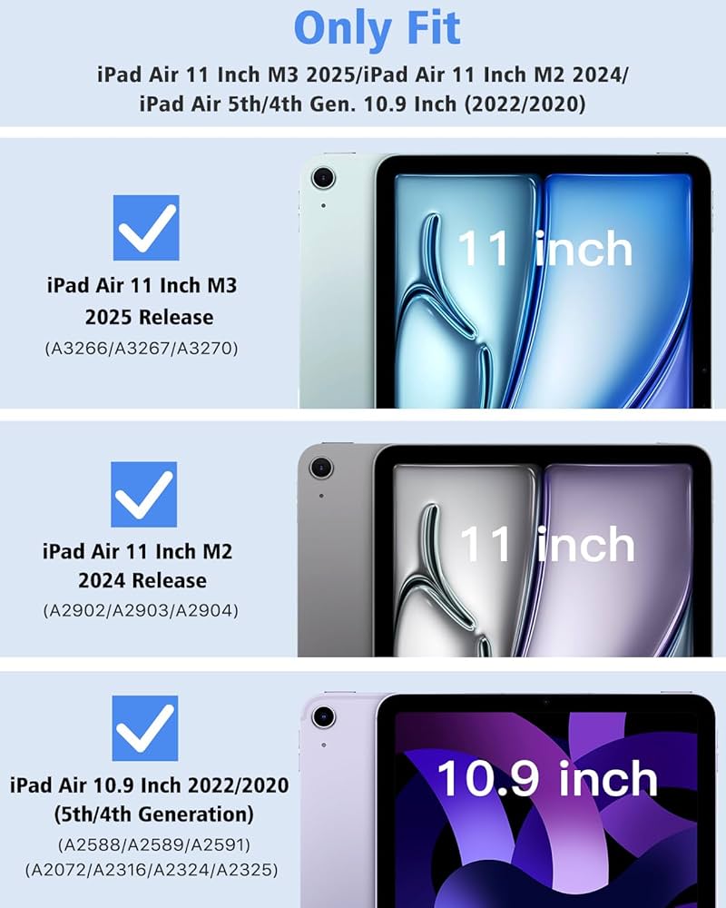 Coque IPad Air 11 Pouces M3/M2 (2025/2024) Et IPad Air 10.9 (2022/2020) - Transparente Antichoc - Support 6 En 1 - Lavande