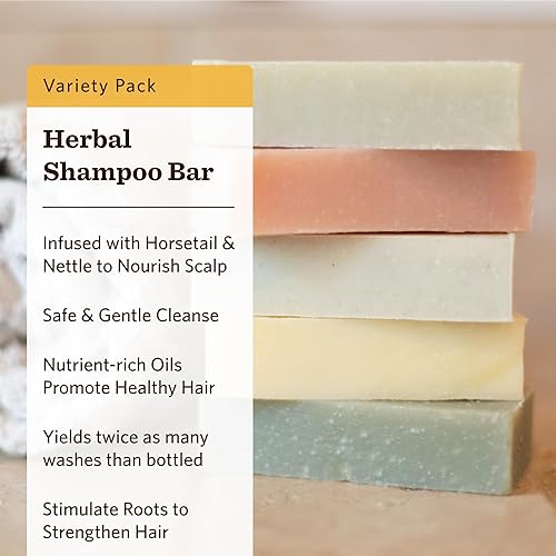 Miniatura 2 de Moon Valley Organics Barra de champú a base de hierbas, menta, zanahoria dulce, geranio rosa, paquete de 3 unidades