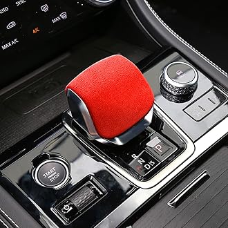 ZiWen New Interior Trim Center Gear Shift Knob Cover Accessories for Land Rover Discovery Range Rover Sport Velar 2022 2023 2024 2025 2026 (Suede Red)